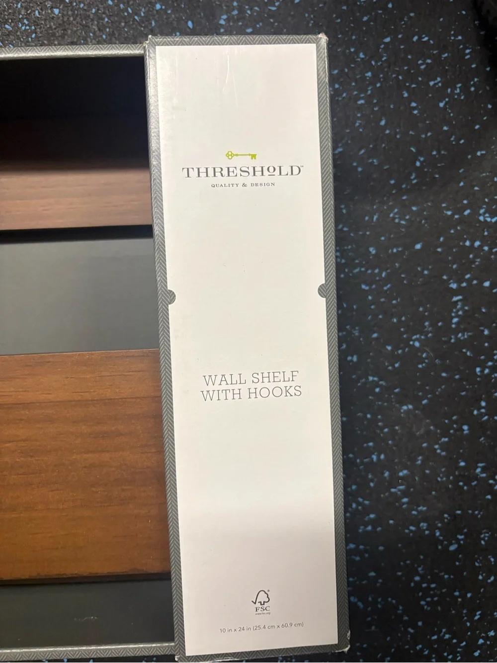 Threshold Walnut Finish Wall Shelf